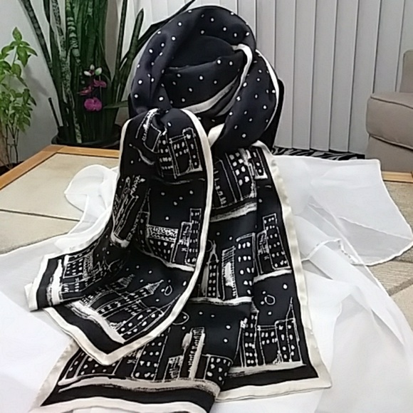 Talbots Accessories - 100% Silk TALBOTS Starry Cityscape Scarf